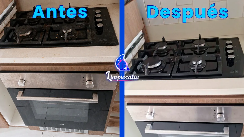 Lavado de Cocina 62 Cocina desengrasada antes y después del servicio